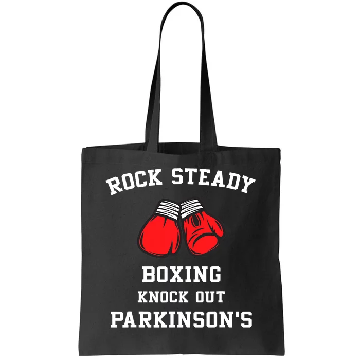 Breast Cancer Rock Steady Boxing Knock Out Parkinsons Tote Bag