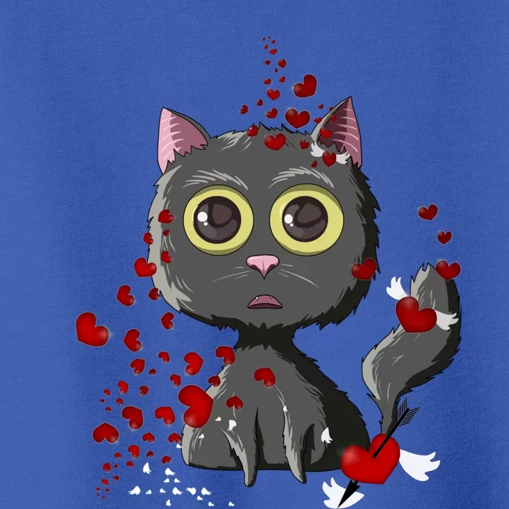 Black Cat Red Hearts Funny Cat Mom Valentines Day Cat Lover Sweatshir Toddler T-Shirt