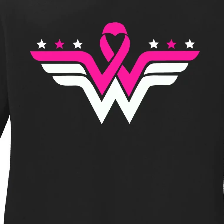 Breast Cancer Ribbon Ladies Long Sleeve Shirt