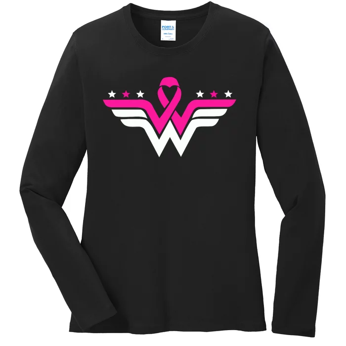 Breast Cancer Ribbon Ladies Long Sleeve Shirt