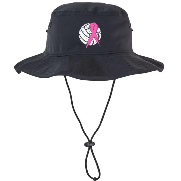 Breast Cancer Ribbon Volleyball Awareness Legacy Cool Fit Booney Bucket Hat