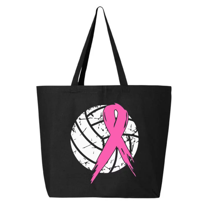 Breast Cancer Ribbon Volleyball Awareness 25L Jumbo Tote