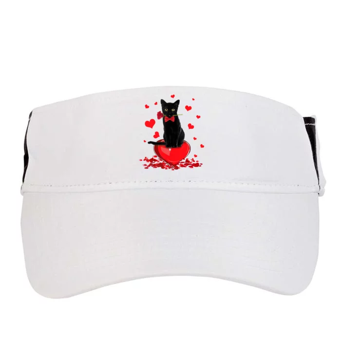 Black Cat Red Rose Valentines Day Adult Drive Performance Visor