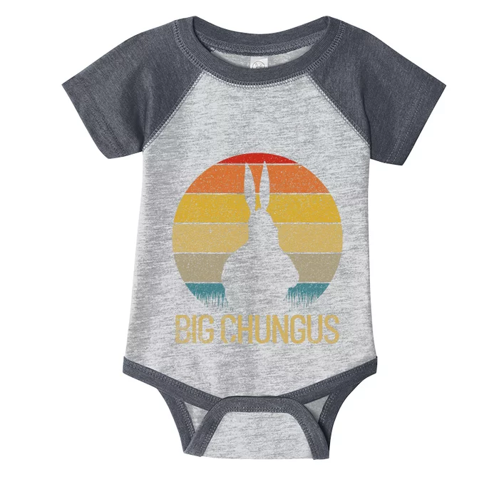 Big Chungus Retro Sunset Vintage Dank Meme Big Chungus Infant Baby Jersey Bodysuit