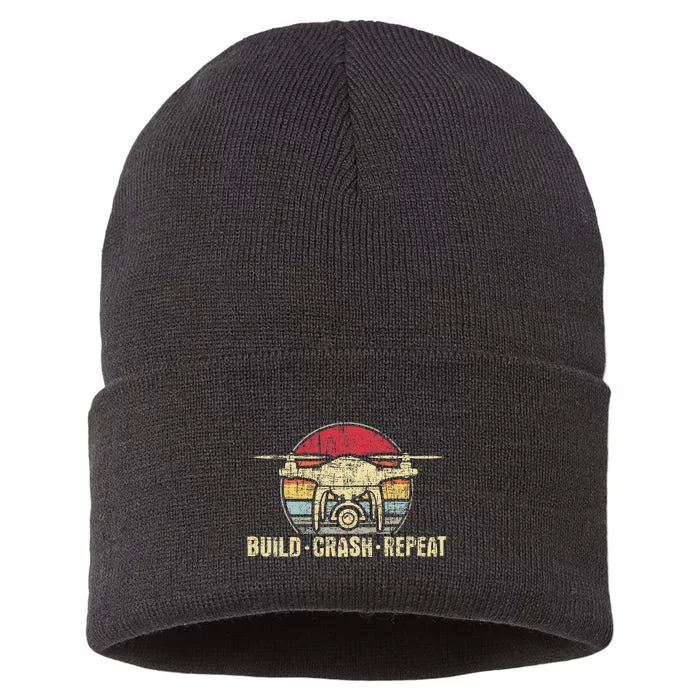 Build Crash Repeat Drone Pilot Quadcopter Faa Certified Sustainable Knit Beanie