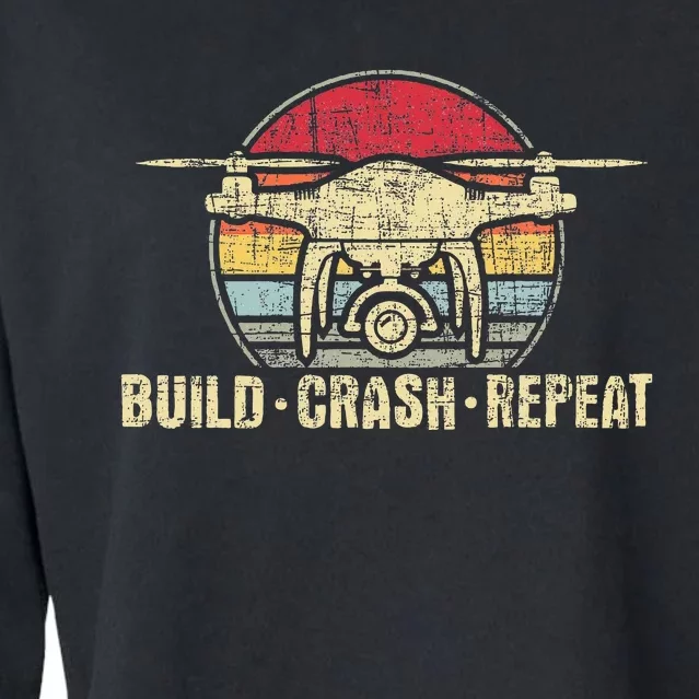 Build Crash Repeat Drone Pilot Quadcopter Faa Certified Cropped Pullover Crew