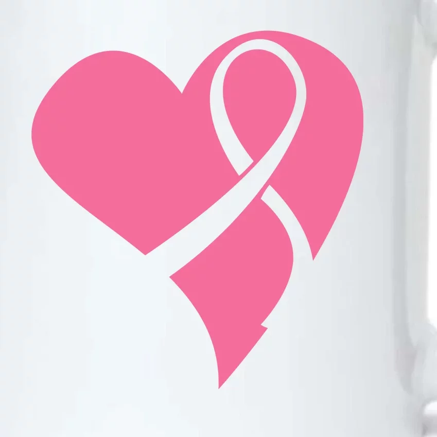 Breast Cancer Ribbon Heart Black Color Changing Mug