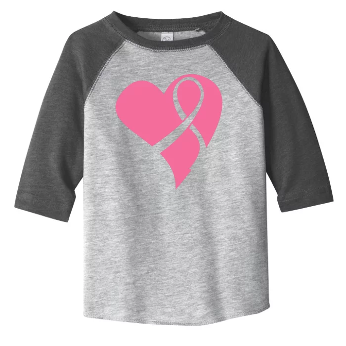 Breast Cancer Ribbon Heart Toddler Fine Jersey T-Shirt