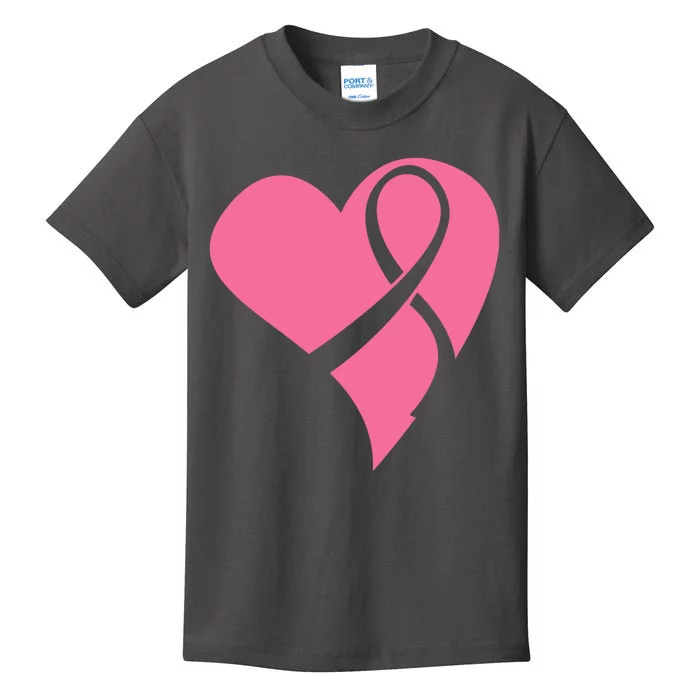 Breast Cancer Ribbon Heart Kids T-Shirt