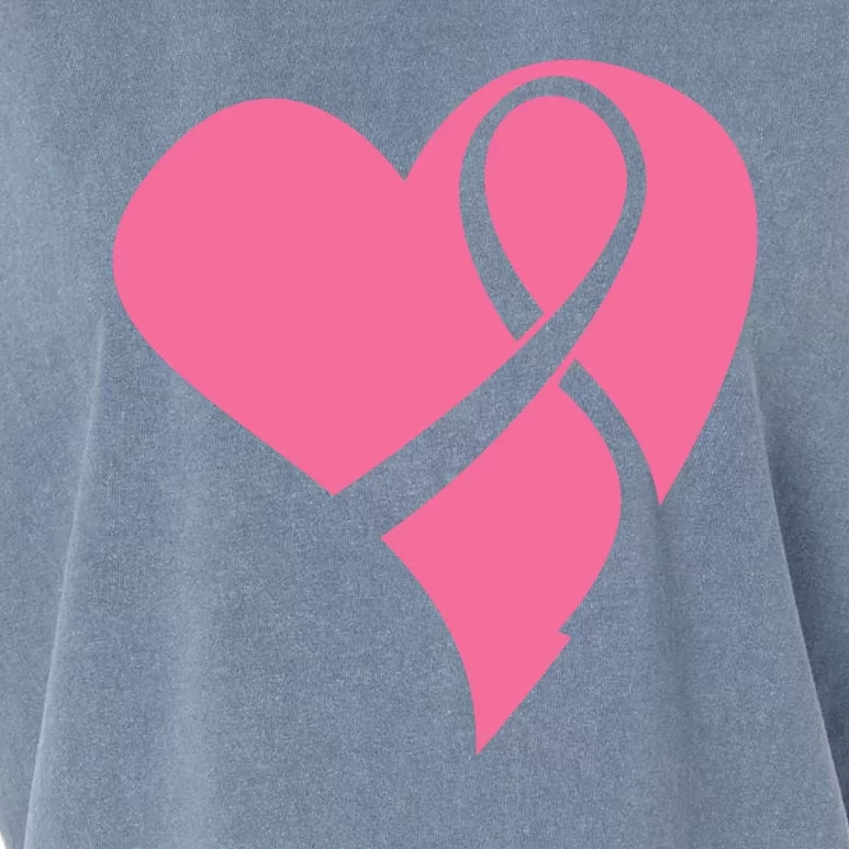 Breast Cancer Ribbon Heart Garment-Dyed Women's Muscle Tee