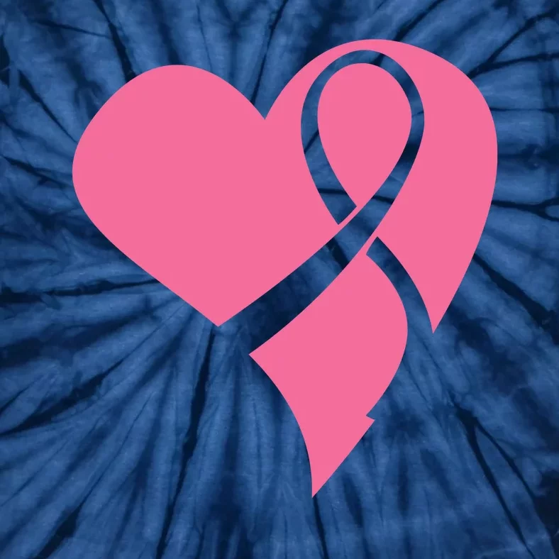 Breast Cancer Ribbon Heart Tie-Dye T-Shirt