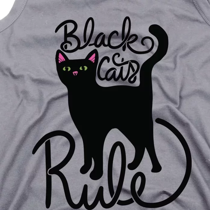 Black Cats RULE Fun Black Cat Mom Cute Tank Top