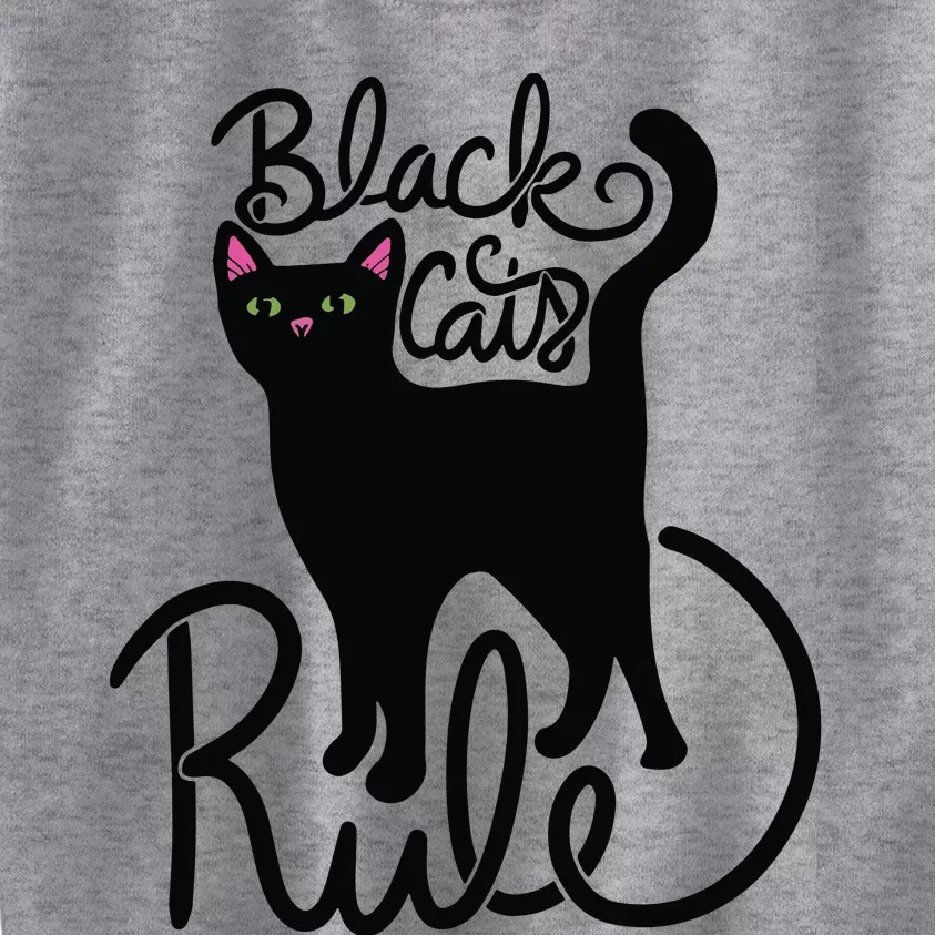 Black Cats RULE Fun Black Cat Mom Cute Kids Sweatshirt