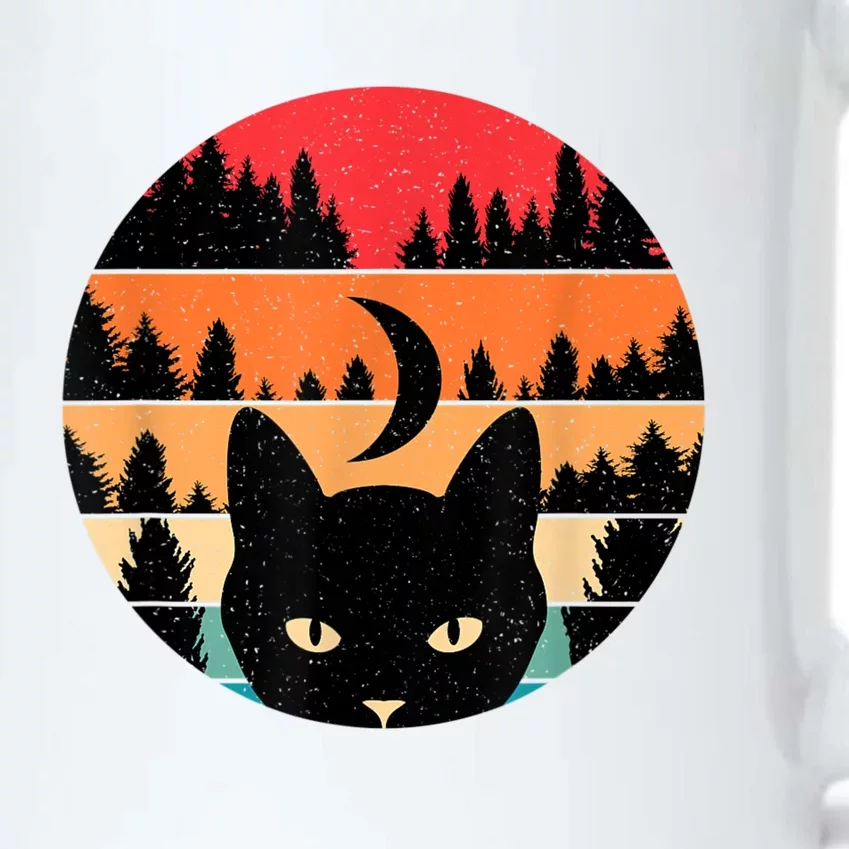 Black Cat Retro Cat Lover Cat Moon Forest Black Color Changing Mug