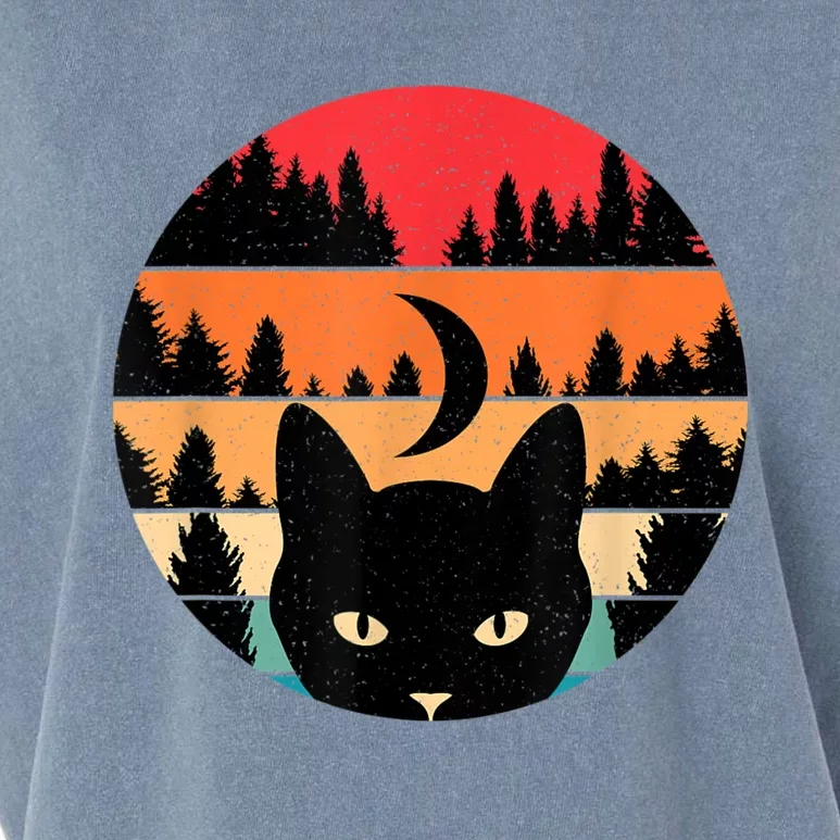 Black Cat Retro Cat Lover Cat Moon Forest Garment-Dyed Women's Muscle Tee