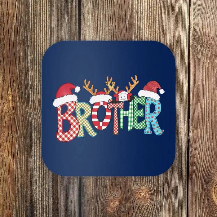 Brother Christmas Reindeer Santa Festive Design Funny Gift Coaster