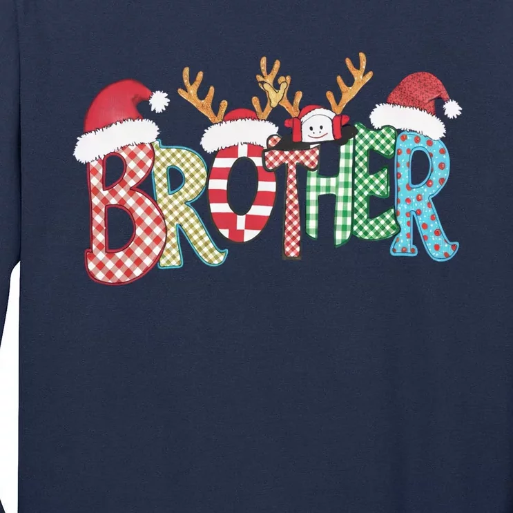 Brother Christmas Reindeer Santa Festive Design Funny Gift Tall Long Sleeve T-Shirt