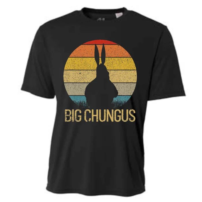 Big Chungus Retro Sunset Vintage Dank Meme Big Chungus Cooling Performance Crew T-Shirt