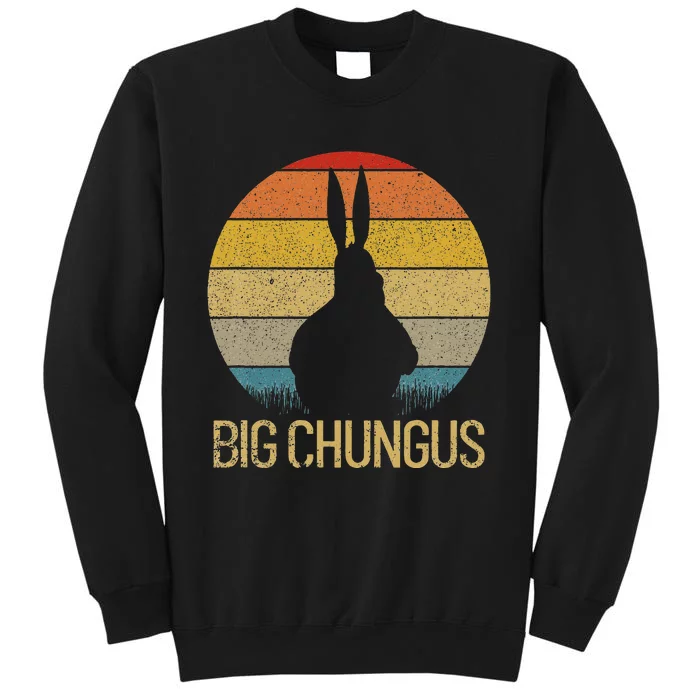 Big Chungus Retro Sunset Vintage Dank Meme Big Chungus Tall Sweatshirt