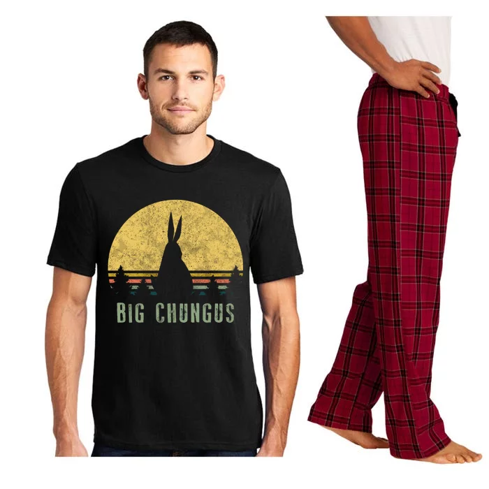 Big Chungus Retro Vintage Sunset Meme Video Game Gift Pajama Set