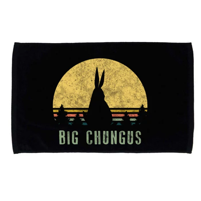 Big Chungus Retro Vintage Sunset Meme Video Game Gift Microfiber Hand Towel