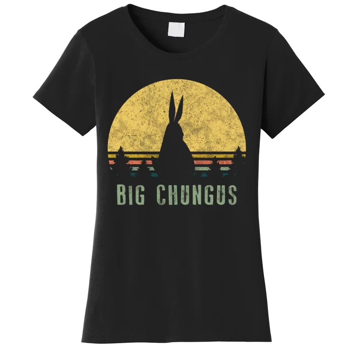 Big Chungus Retro Vintage Sunset Meme Video Game Gift Women's T-Shirt