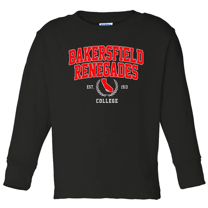 Bakersfield College Renegades Arch Design Toddler Long Sleeve Shirt