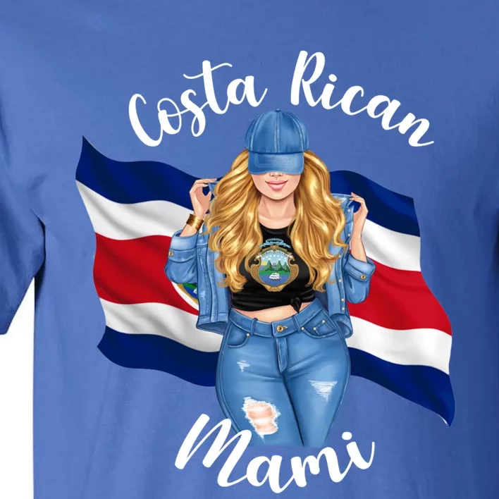 Blonde Costa Rican Mami Flag Emblem Costa Rico Queen Mom Cool Gift Tall T-Shirt