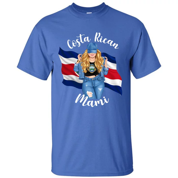 Blonde Costa Rican Mami Flag Emblem Costa Rico Queen Mom Cool Gift Tall T-Shirt