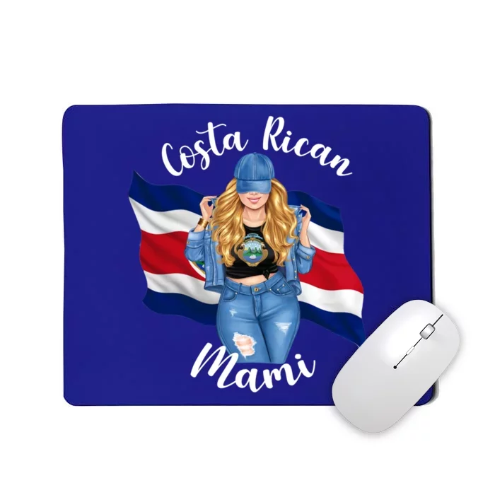 Blonde Costa Rican Mami Flag Emblem Costa Rico Queen Mom Cool Gift Mousepad