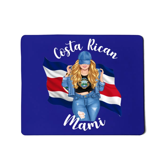 Blonde Costa Rican Mami Flag Emblem Costa Rico Queen Mom Cool Gift Mousepad