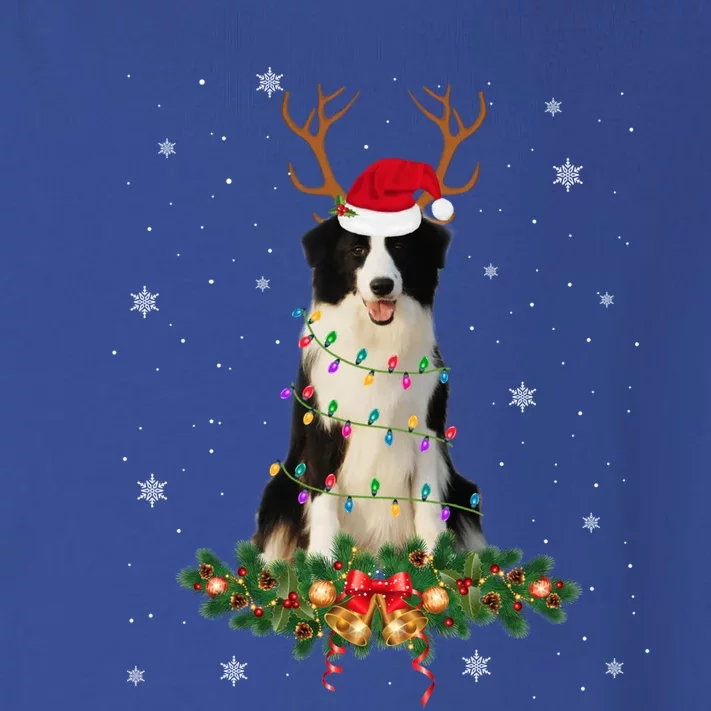 Border Collie Reindeer Santa Hat Xmas Lights Christmas Xmas Meaningful Gift Toddler Long Sleeve Shirt