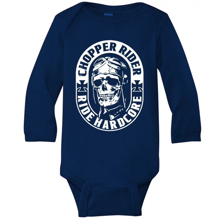 Biker Chopper Rider Motorbike Motorcycle Baby Long Sleeve Bodysuit