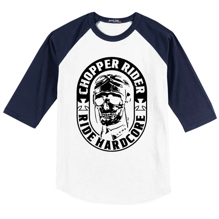 Biker Chopper Rider Motorbike Motorcycle Baseball Sleeve Shirt