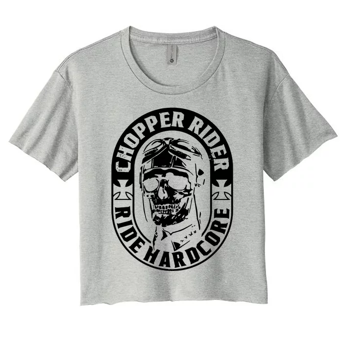 Biker Chopper Rider Motorbike Motorcycle Women's Crop Top Tee