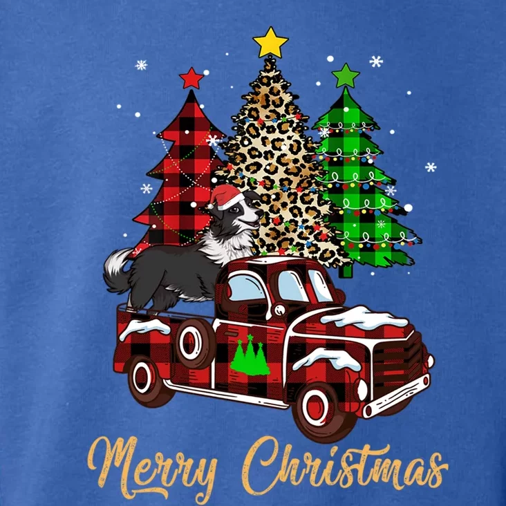 Border Collie Riding Red Truck Xmas Merry Christmas Gift Toddler Hoodie