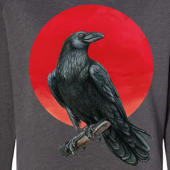 Black Crow Red Moon Womens California Wash Sweatshirt