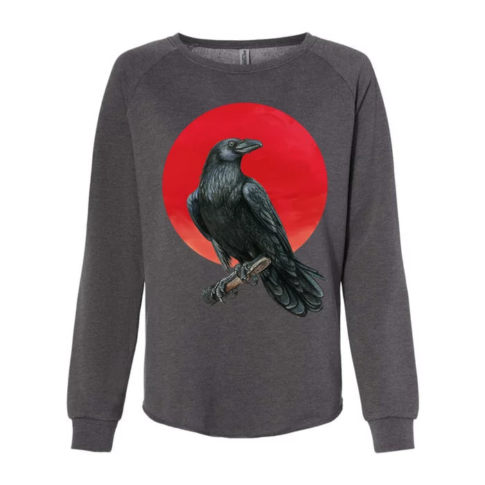 Black Crow Red Moon Womens California Wash Sweatshirt