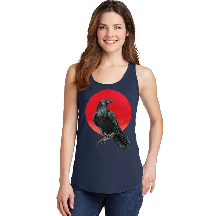 Black Crow Red Moon Ladies Essential Tank