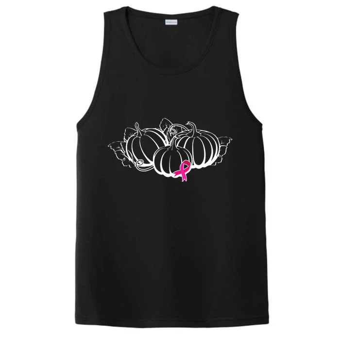 Breast Cancer Ribbon Pumpkin Fall Performance Tank