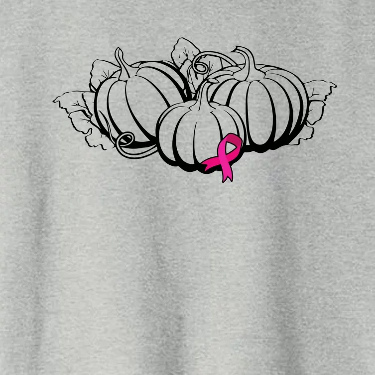 Breast Cancer Ribbon Pumpkin Fall Women's Crop Top Tee