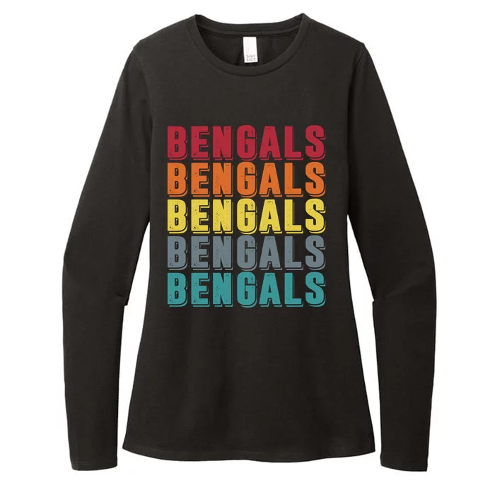 Bengals Colorful Retro Womens CVC Long Sleeve Shirt