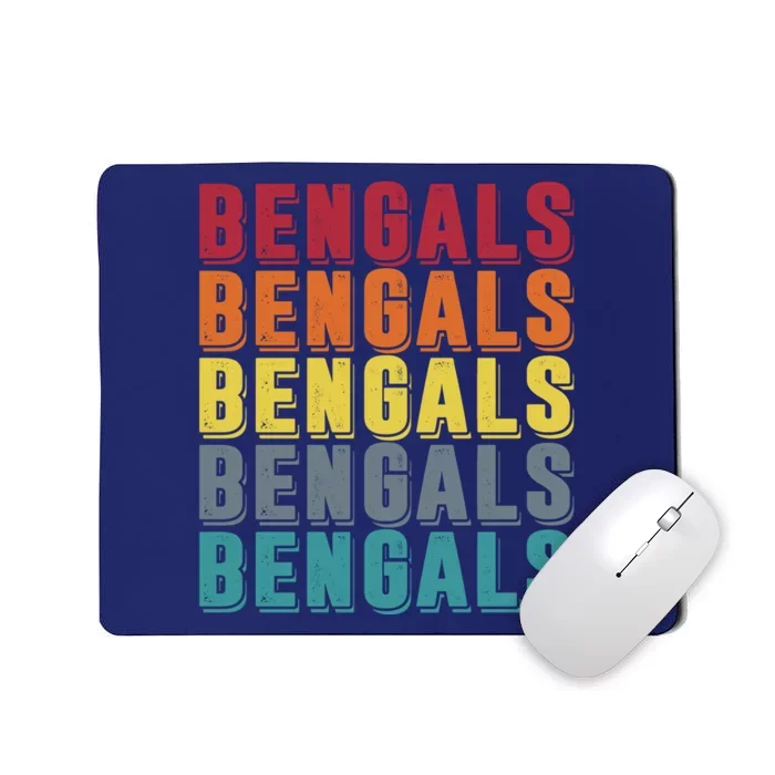 Bengals Colorful Retro Mousepad