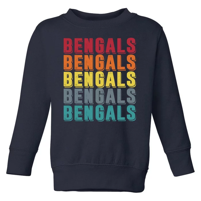 Bengals Colorful Retro Toddler Sweatshirt