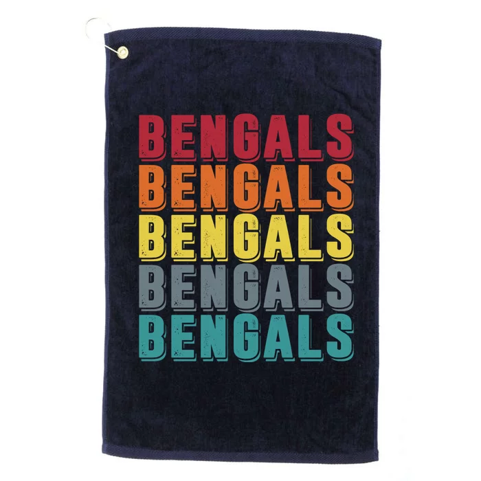 Bengals Colorful Retro Platinum Collection Golf Towel