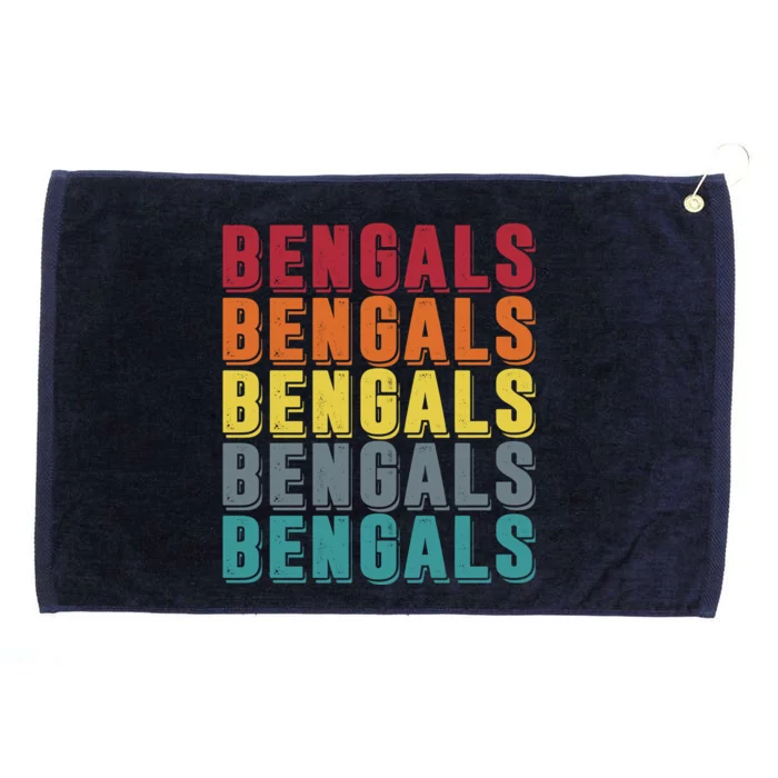 Bengals Colorful Retro Grommeted Golf Towel