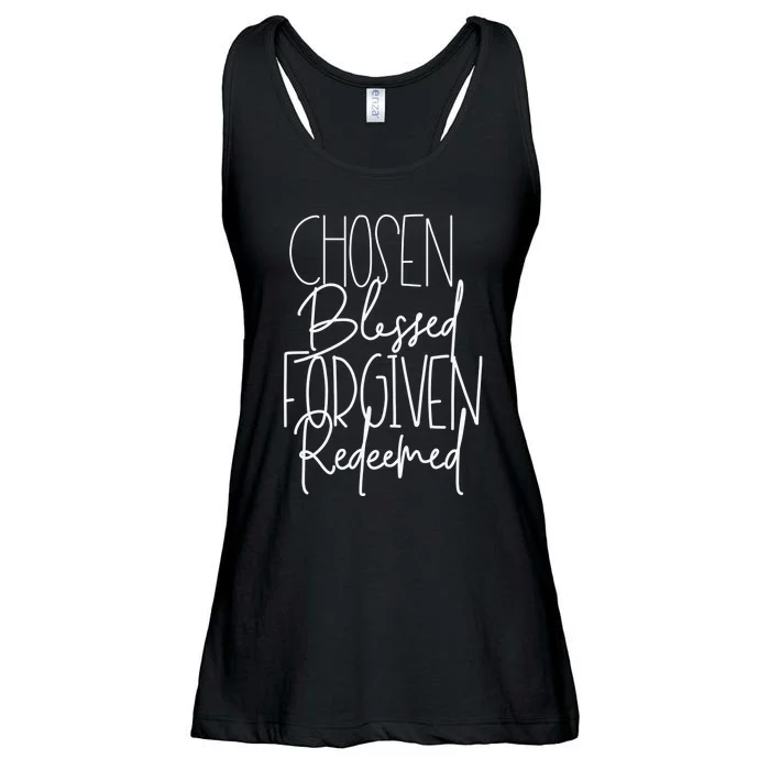 Blessed Chosen Redeemed Forgiven Christian Family Ladies Essential Flowy Tank