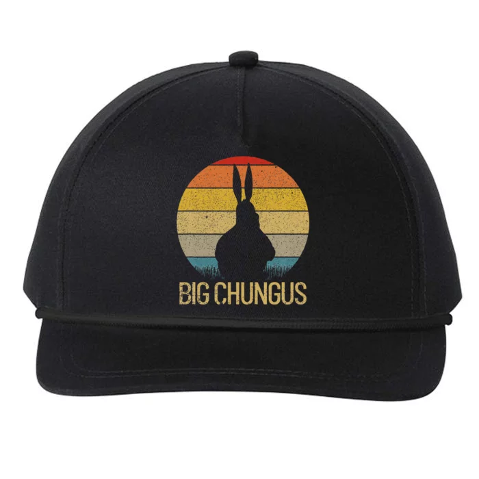 Big Chungus Retro Sunset Vintage Dank Meme Big Chungus Snapback Five-Panel Rope Hat