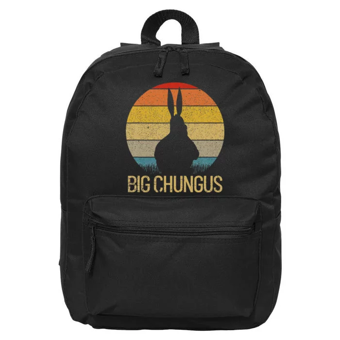 Big Chungus Retro Sunset Vintage Dank Meme Big Chungus 16 in Basic Backpack