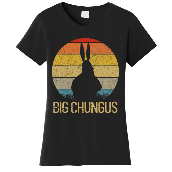 Big Chungus Retro Sunset Vintage Dank Meme Big Chungus Women's T-Shirt